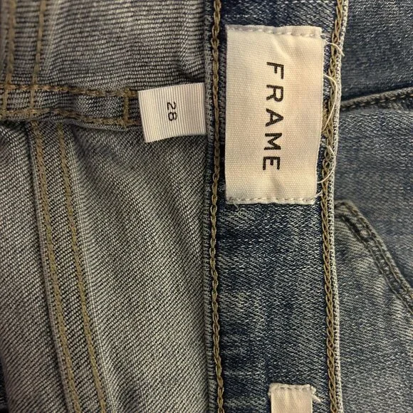 FRAME Denim Sz 28 Light Blue Wash Le Garçon Straight Leg Jeans - Picture 7 of 7